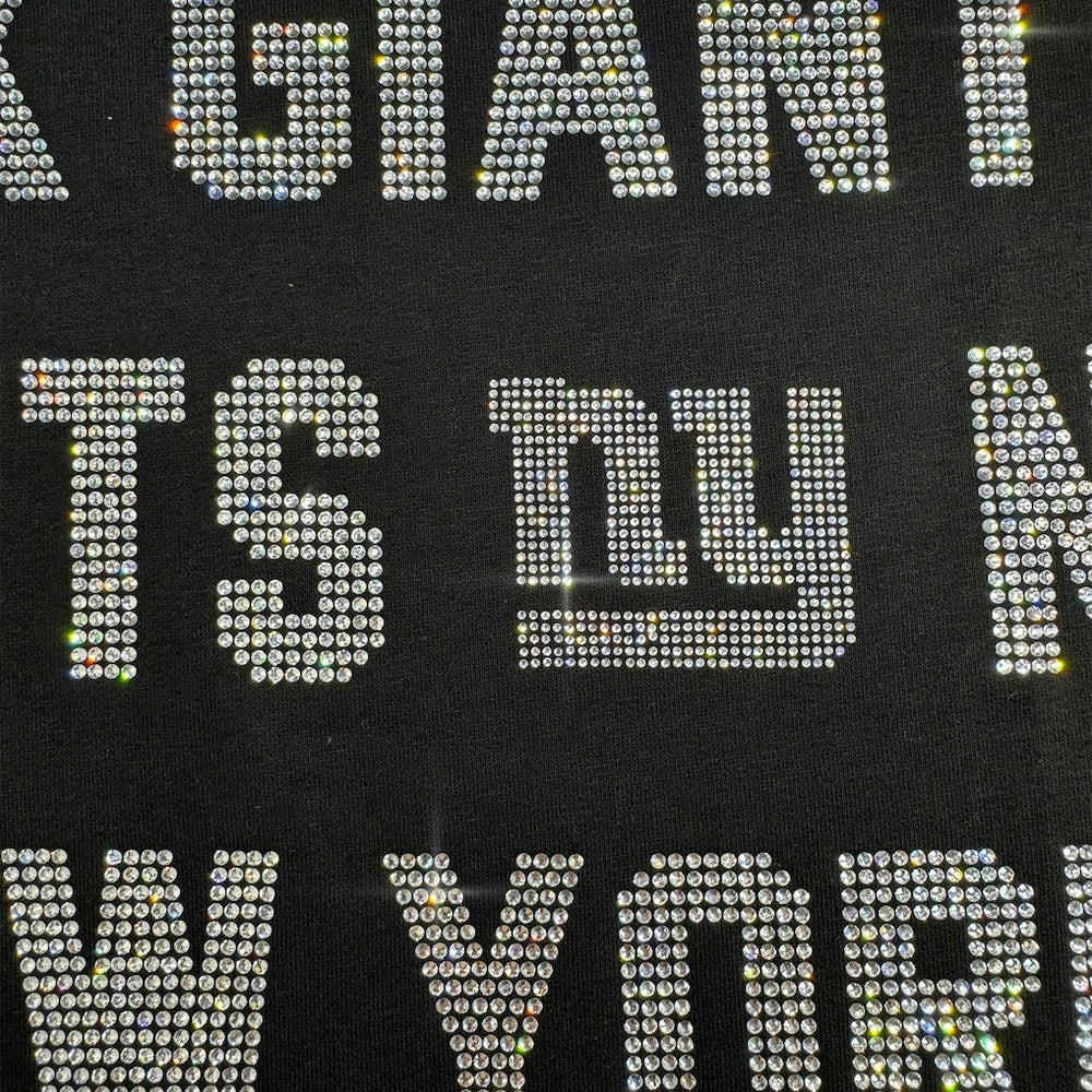 New York Giants Gameday Couture Women's Oversized Hype Era Rhinestone Text Sweatshirt | NFL On sale
