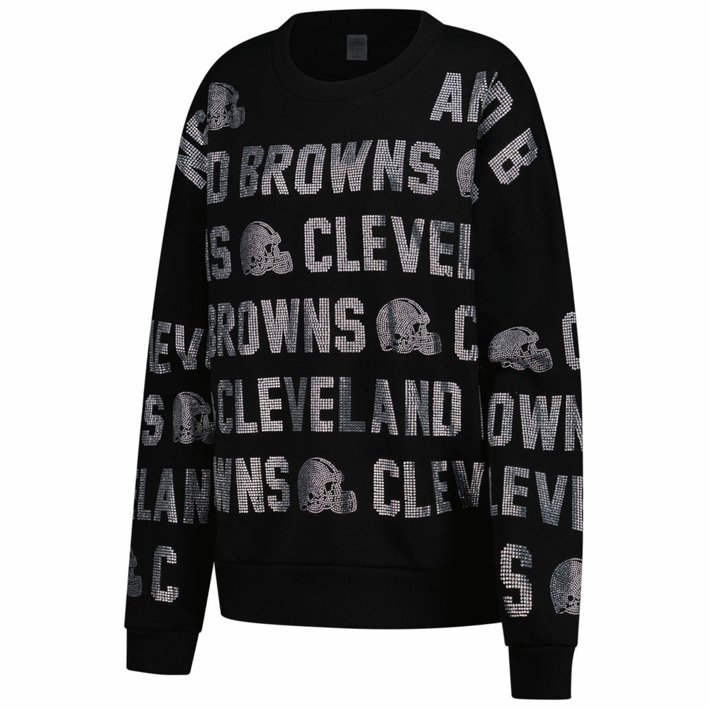Cleveland Browns Gameday Couture Women's Oversized Hype Era Rhinestone Text Sweatshirt | NFL US