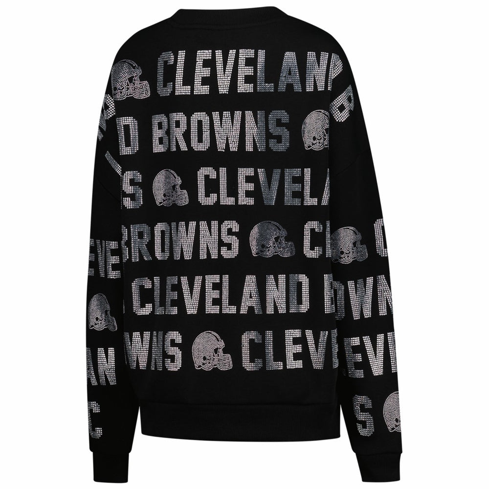 Cleveland Browns Gameday Couture Women's Oversized Hype Era Rhinestone Text Sweatshirt | NFL US