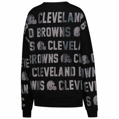 Cleveland Browns Gameday Couture Women's Oversized Hype Era Rhinestone Text Sweatshirt | NFL US
