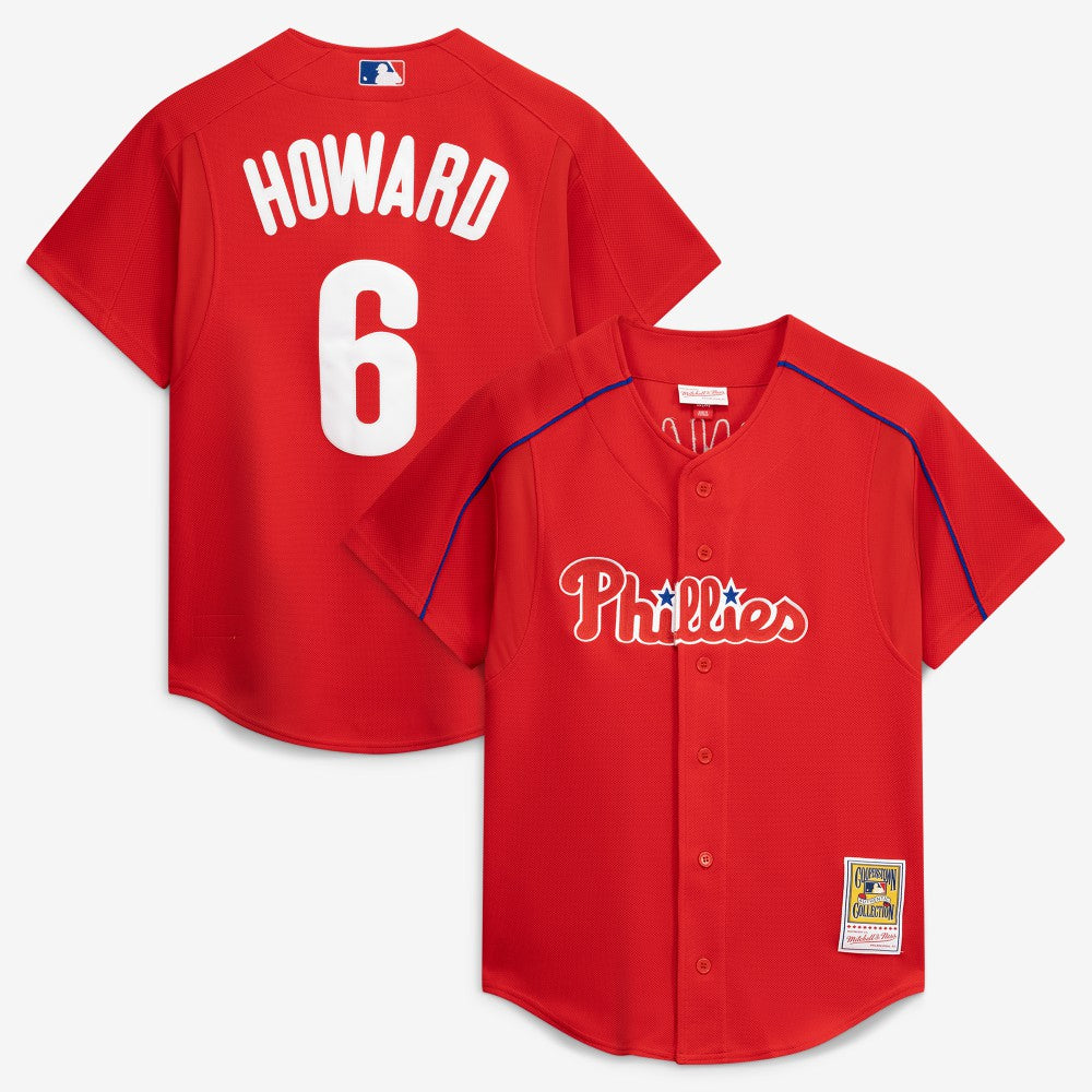 Ryan Howard Philadelphia Phillies Mitchell & Ness Cooperstown Collection Batting Practice Jersey – Red - MLB Jerseys