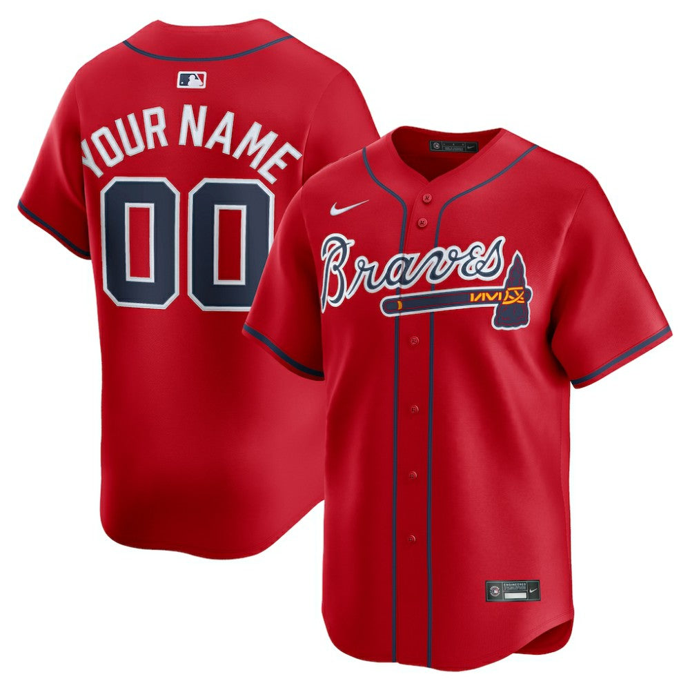 Atlanta Braves Nike Alternate Limited Custom Jersey - MLB Jerseys