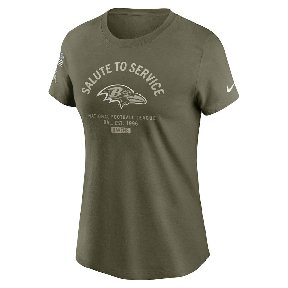 Baltimore Ravens Women's 2025 Salute to Service Sideline T-Shirt | NFL Hot