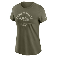 Baltimore Ravens Women's 2025 Salute to Service Sideline T-Shirt | NFL Hot