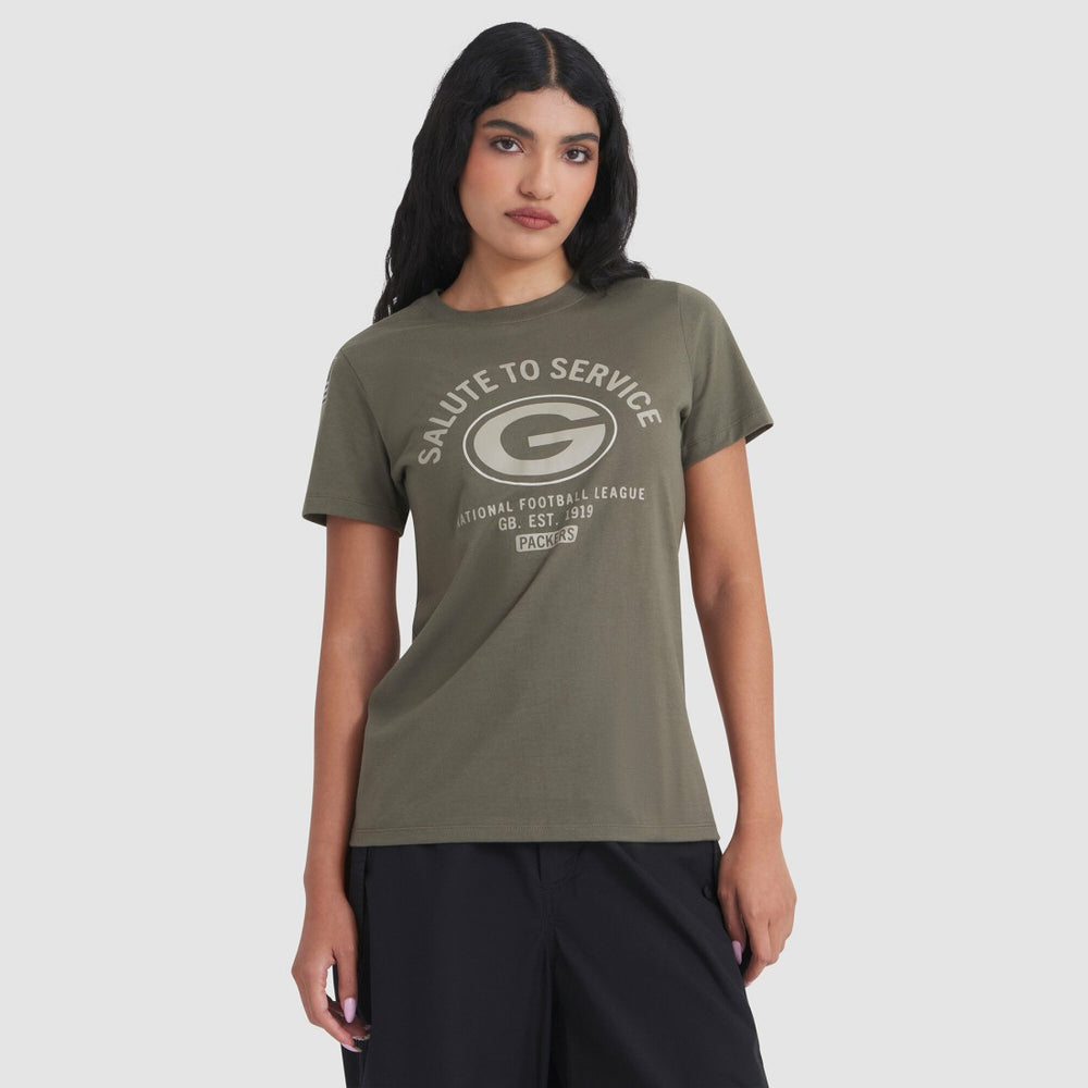 Green Bay Packers Women's 2025 Salute to Service Sideline T-Shirt | NFL New