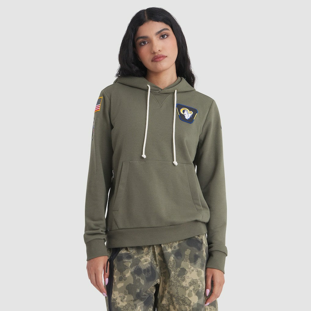 Los Angeles Rams Women's 2025 Salute to Service Sideline Standard Issue Dri-FIT Hoodie | NFL US