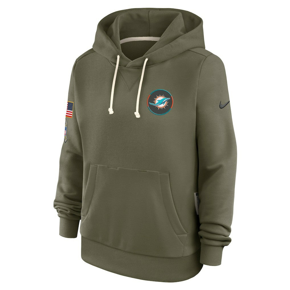 Miami Dolphins Women's 2025 Salute to Service Sideline Standard Issue Dri-FIT Hoodie | NFL Online