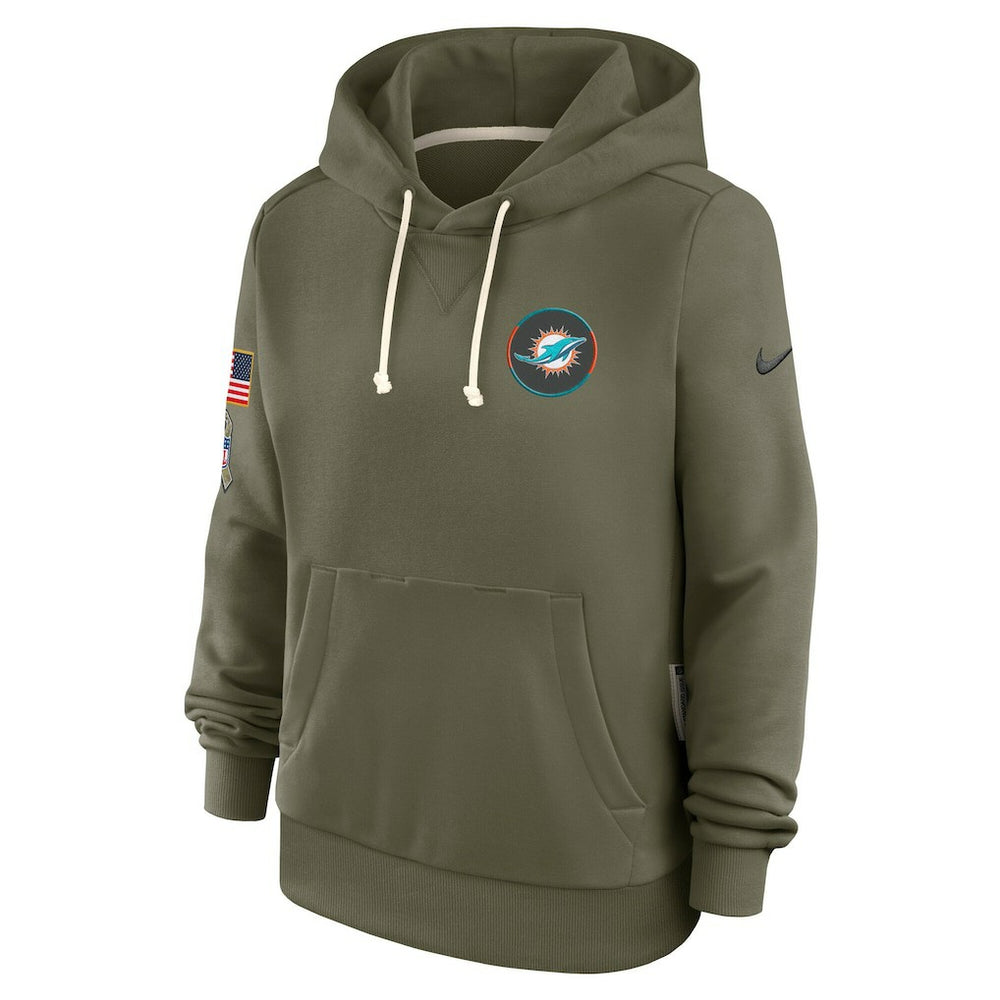Miami Dolphins Women's 2025 Salute to Service Sideline Standard Issue Dri-FIT Hoodie | NFL Online