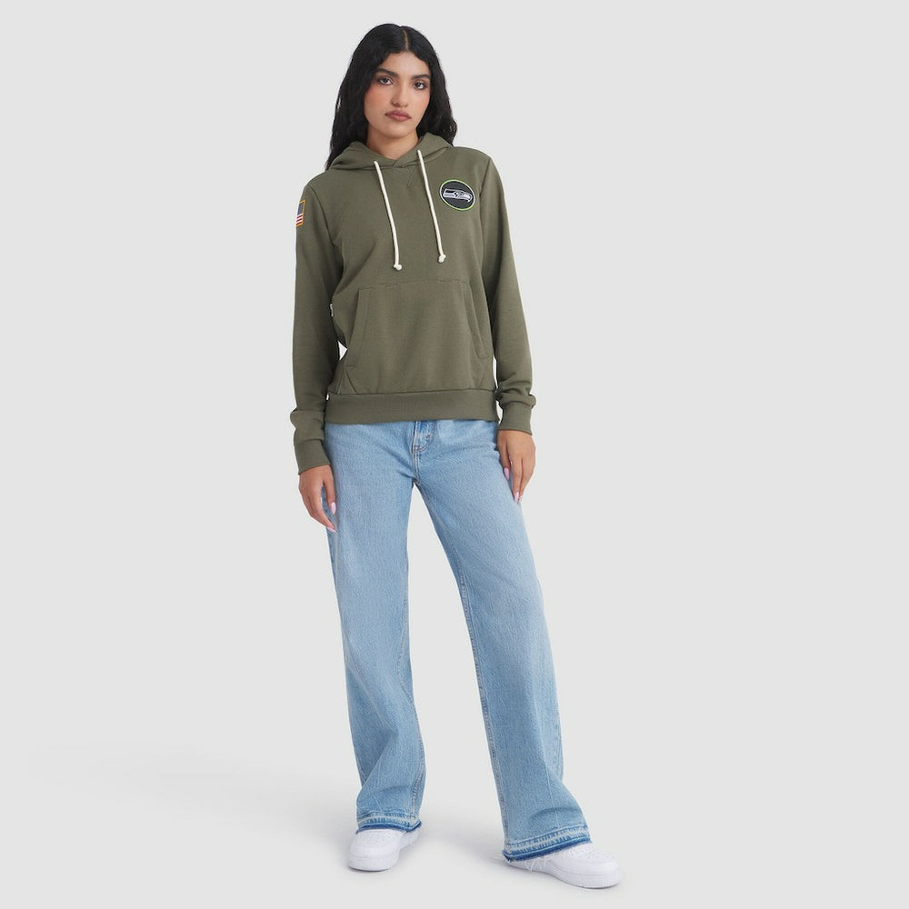Seattle Seahawks Women's 2025 Salute to Service Sideline Standard Issue Dri-FIT Hoodie | NFL Outlet