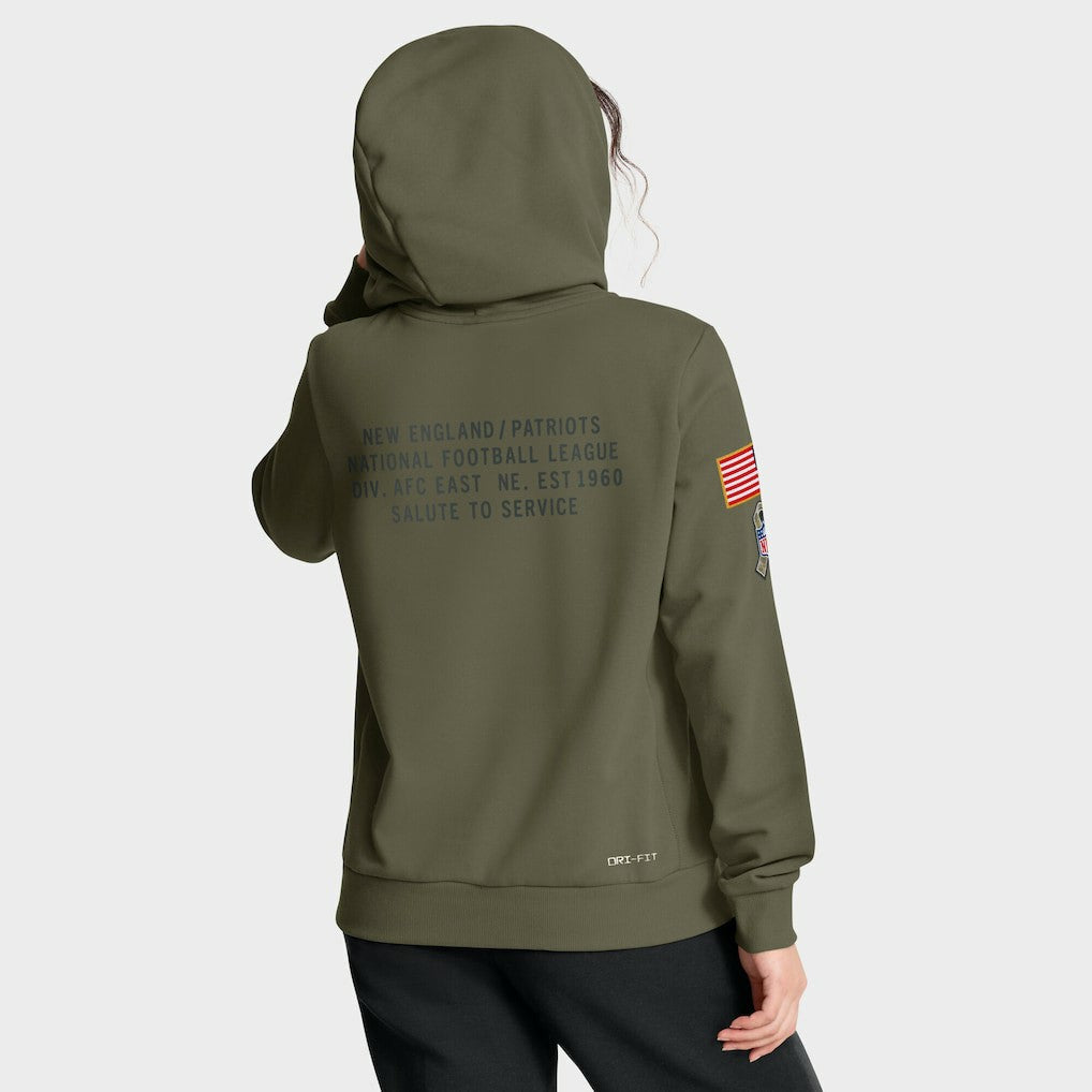 New England Patriots Women's 2025 Salute to Service Sideline Standard Issue Dri-FIT Hoodie | NFL US
