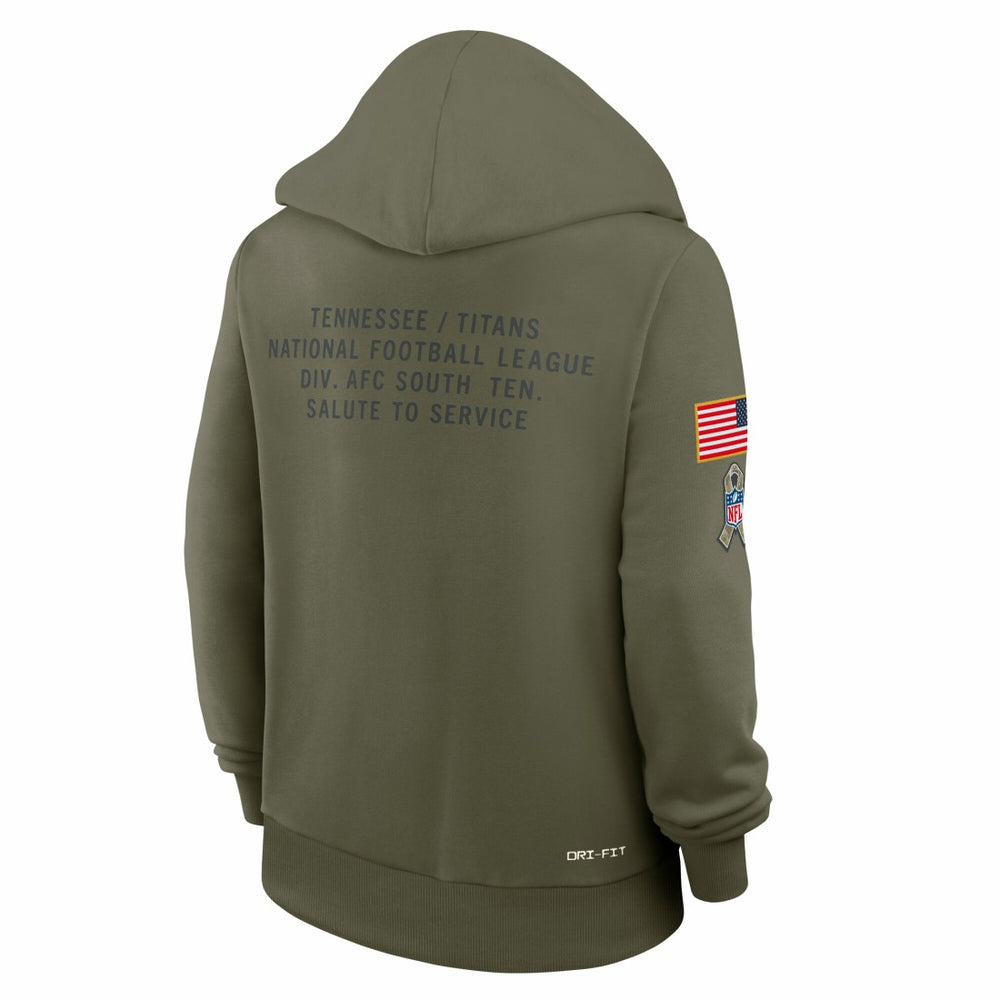 Tennessee Titans Women's 2025 Salute to Service Sideline Standard Issue Dri-FIT Hoodie | NFL New