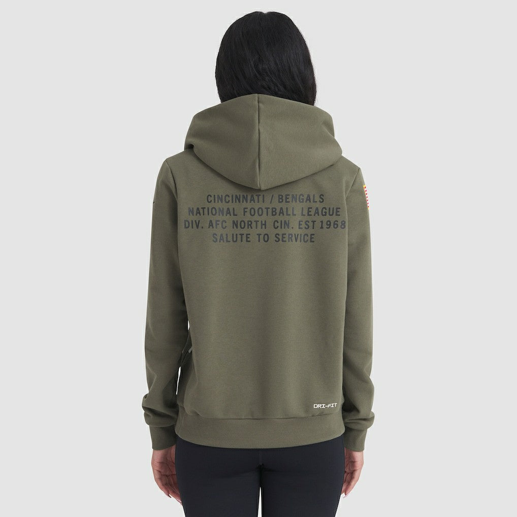 Cincinnati Bengals Women's 2025 Salute to Service Sideline Standard Issue Dri-FIT Hoodie | NFL Hot