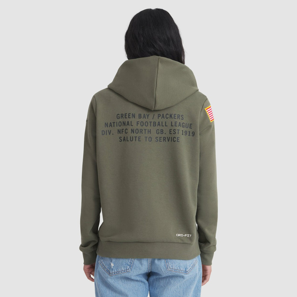 Green Bay Packers Women's 2025 Salute to Service Sideline Standard Issue Dri-FIT Hoodie | NFL On sale