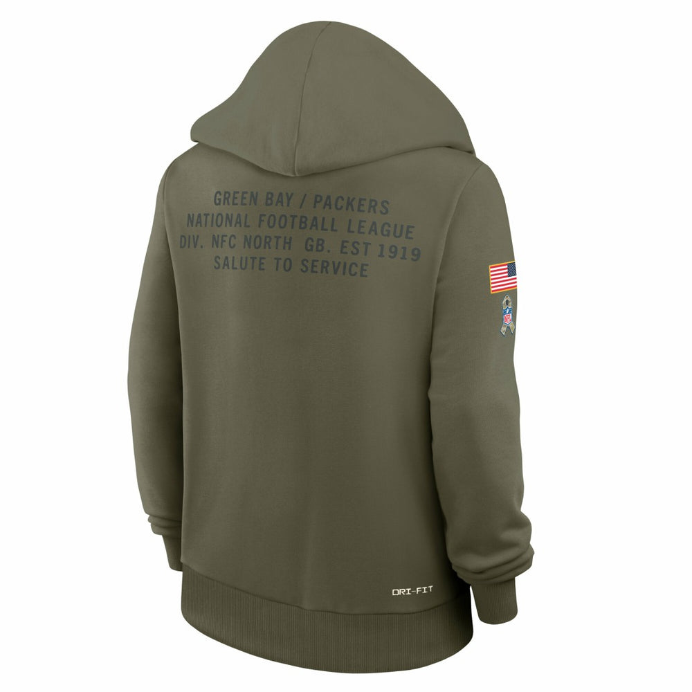 Green Bay Packers Women's 2025 Salute to Service Sideline Standard Issue Dri-FIT Hoodie | NFL On sale