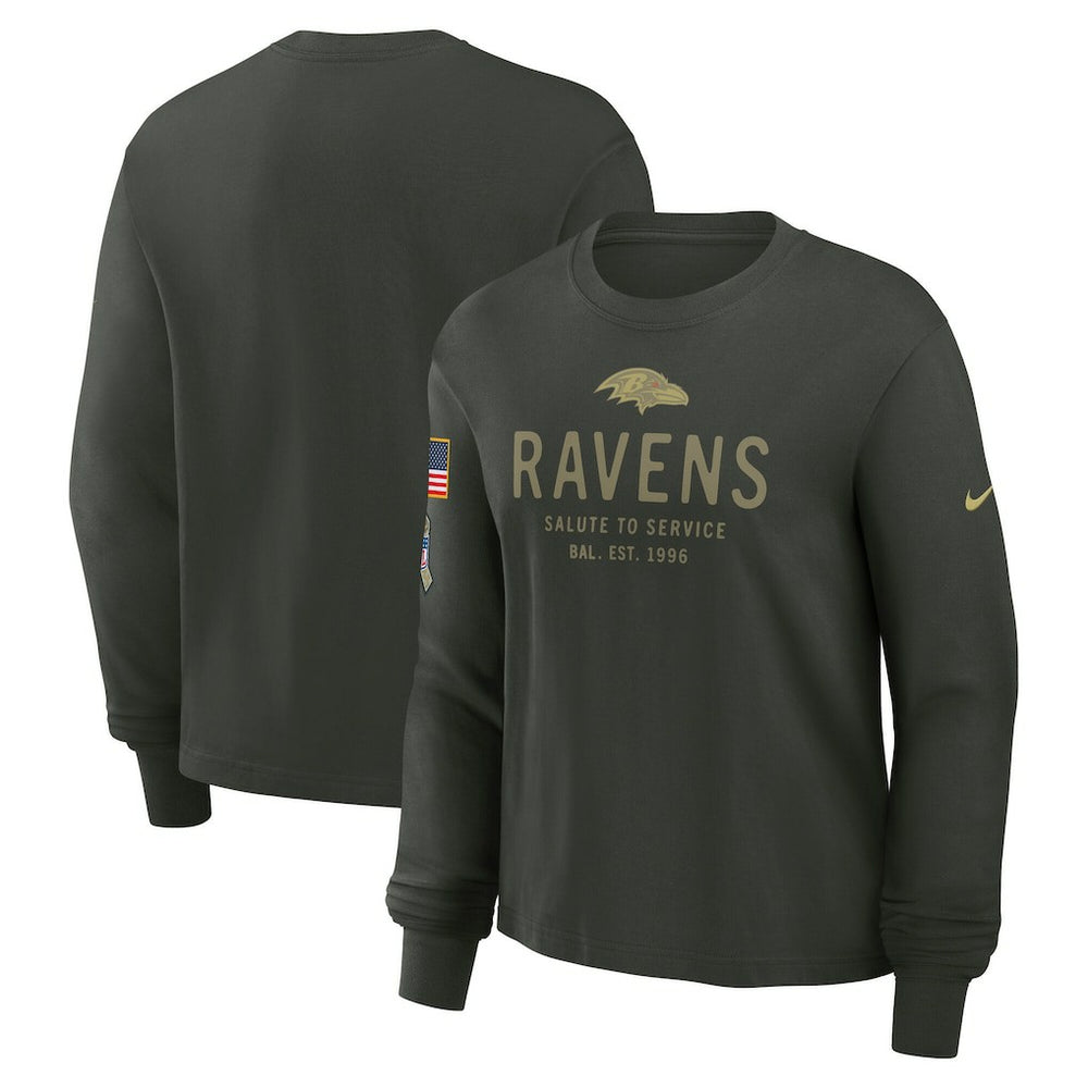 Baltimore Ravens Women's 2025 Salute to Service Sideline Dri-FIT Long Sleeve T-Shirt | NFL New