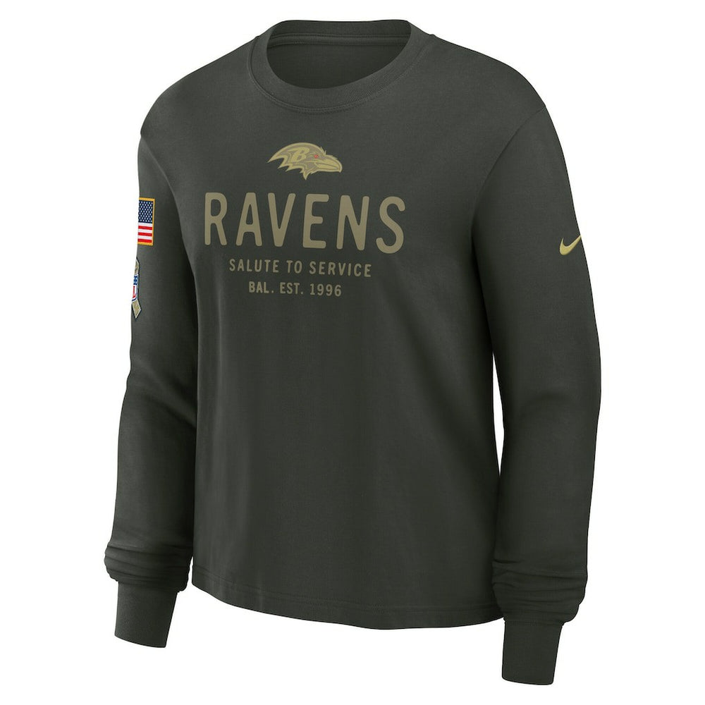 Baltimore Ravens Women's 2025 Salute to Service Sideline Dri-FIT Long Sleeve T-Shirt | NFL New