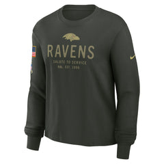 Baltimore Ravens Women's 2025 Salute to Service Sideline Dri-FIT Long Sleeve T-Shirt | NFL New
