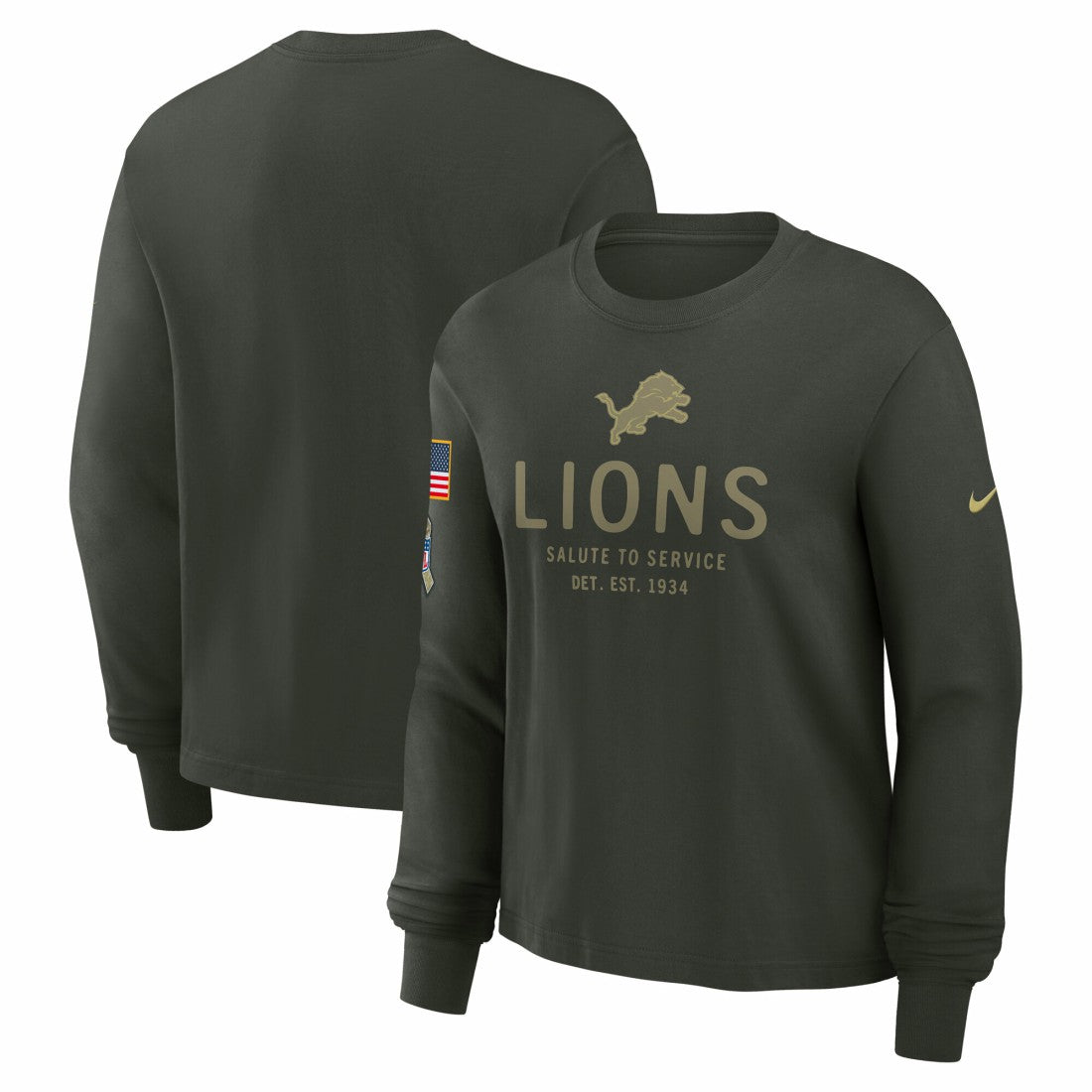 Detroit Lions Women's 2025 Salute to Service Sideline Dri-FIT Long Sleeve T-Shirt | NFL Hot