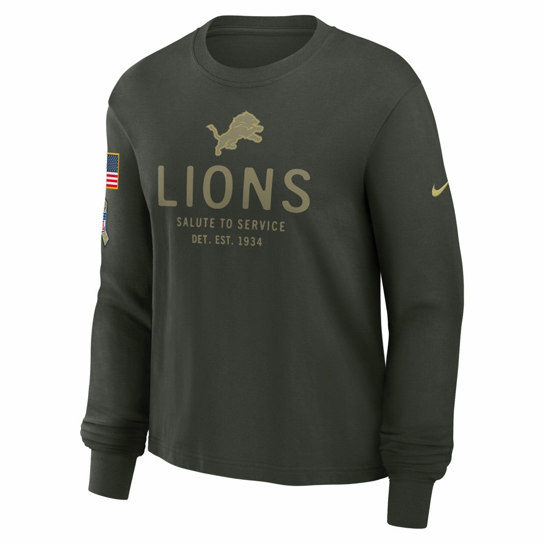 Detroit Lions Women's 2025 Salute to Service Sideline Dri-FIT Long Sleeve T-Shirt | NFL Hot