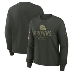 Cleveland Browns Women's 2025 Salute to Service Sideline Dri-FIT Long Sleeve T-Shirt | NFL Outlet