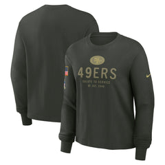 San Francisco 49ers Women's 2025 Salute to Service Sideline Dri-FIT Long Sleeve T-Shirt | NFL Outlet