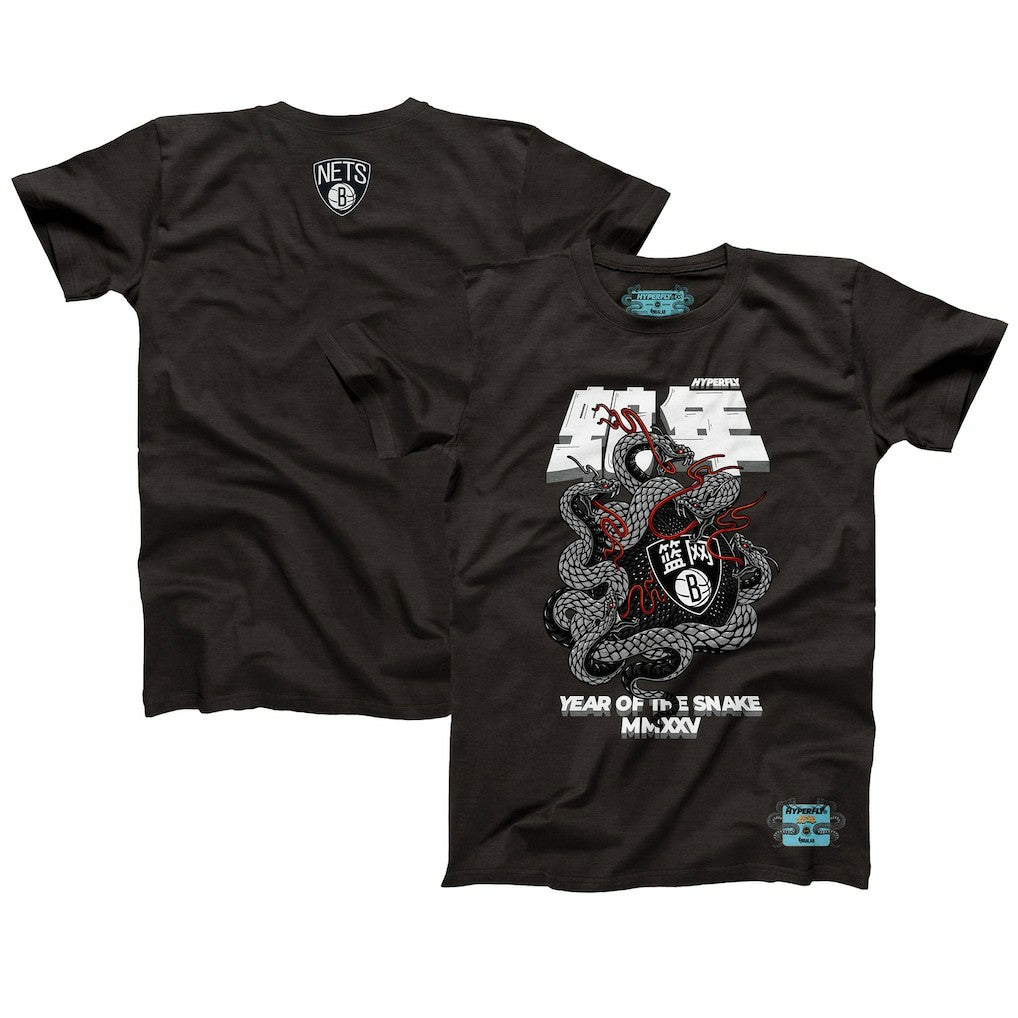 Heather Black Brooklyn Nets NBALab x Hyperfly Unisex Year of the Snake Lunar New Year Collection T-Shirt | NBA