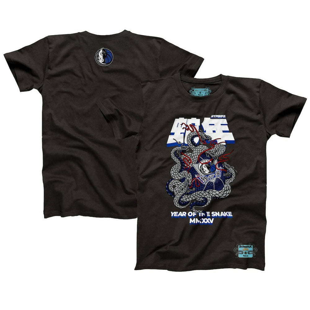 Heather Black Dallas Mavericks NBALab x Hyperfly Unisex Year of the Snake Lunar New Year Collection T-Shirt sale | NBA