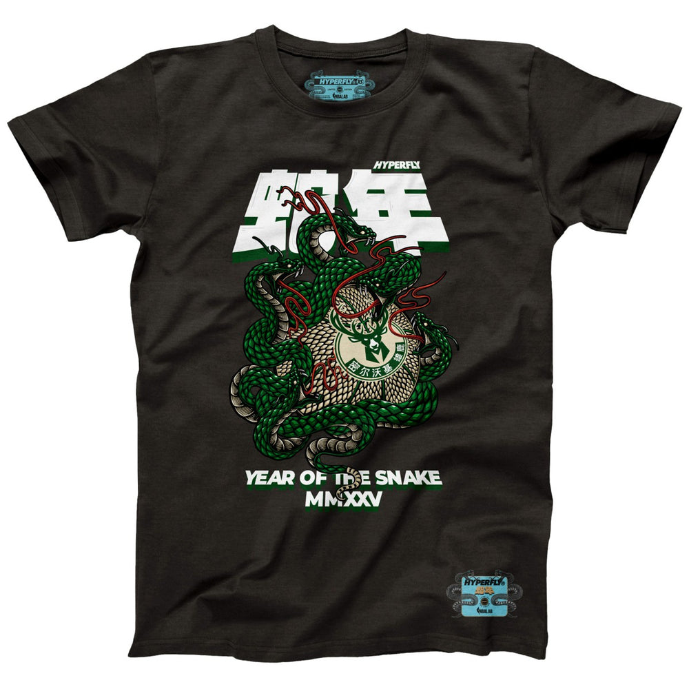 Heather Black Milwaukee Bucks NBALab x Hyperfly Unisex Year of the Snake Lunar New Year Collection T-Shirt | NBA