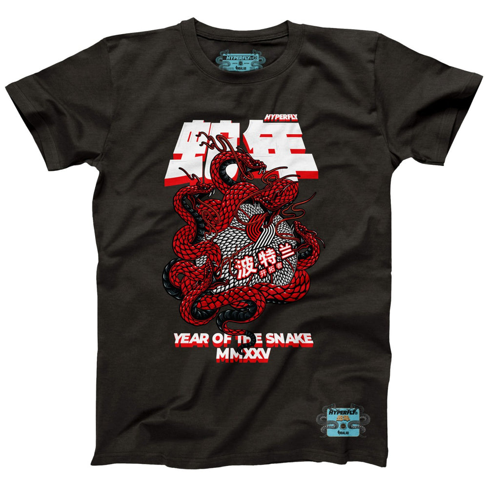 Heather Black Portland Trail Blazers NBALab x Hyperfly Unisex Year of the Snake Lunar New Year Collection T-Shirt | NBA