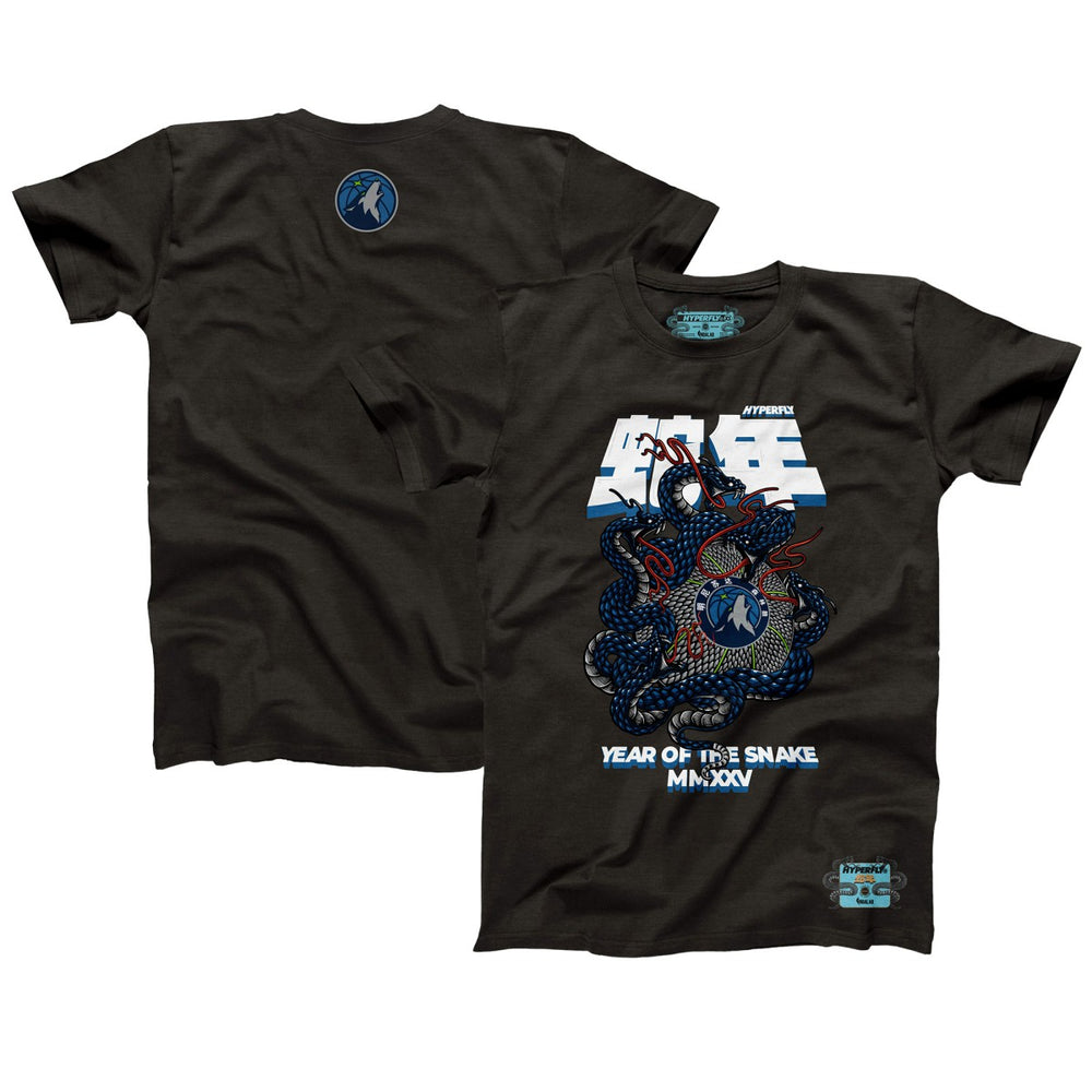 Heather Black Minnesota Timberwolves NBALab x Hyperfly Unisex Year of the Snake Lunar New Year Collection T-Shirt | NBA
