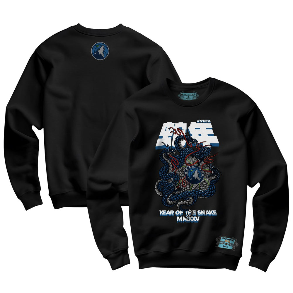 Black Minnesota Timberwolves NBALab x Hyperfly Unisex Year of the Snake Lunar New Year Collection Sweatshirt | NBA