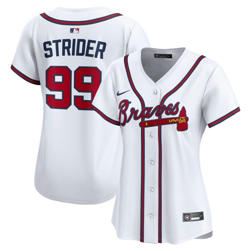 Spencer Strider Atlanta Braves Nike Women's Home Limited Player Jersey - MLB Jerseys