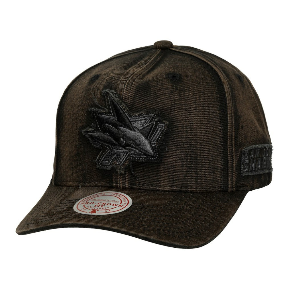 San Jose Sharks Mitchell & Ness Downtown Snow Wash Pro-Crown Adjustable Hat -  NHL Hats