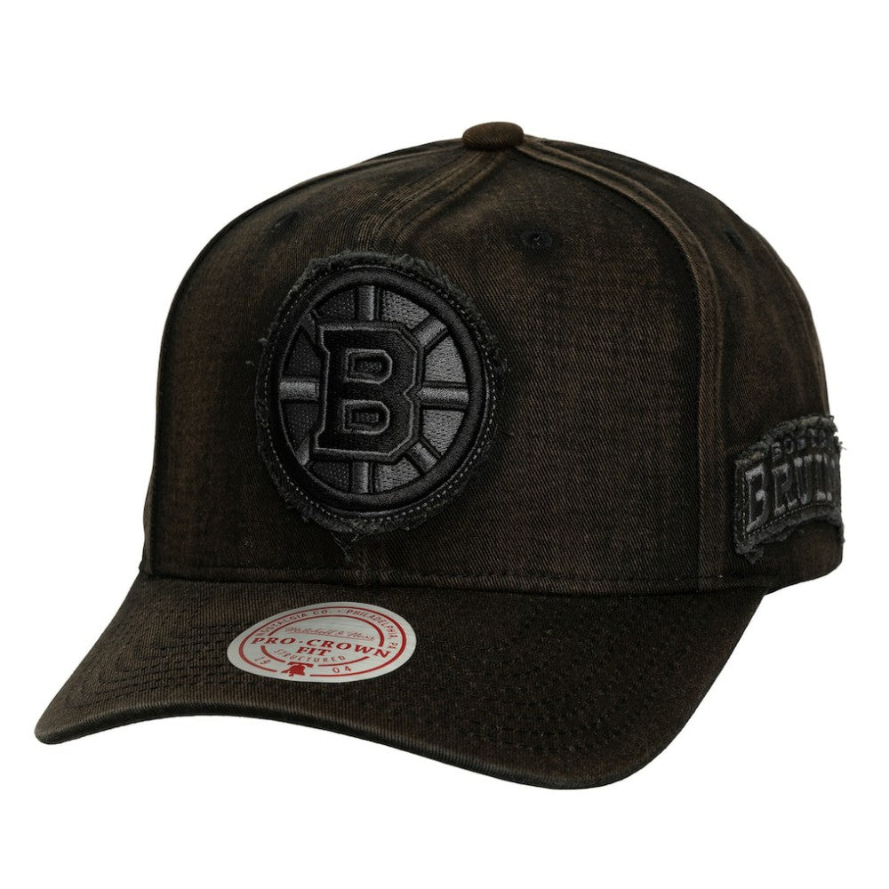 Boston Bruins Mitchell & Ness Downtown Snow Wash Pro-Crown Adjustable Hat -  NHL Hats
