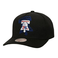Black Philadelphia 76ers Tilted Pro Pinch Adjustable Hat | NBA