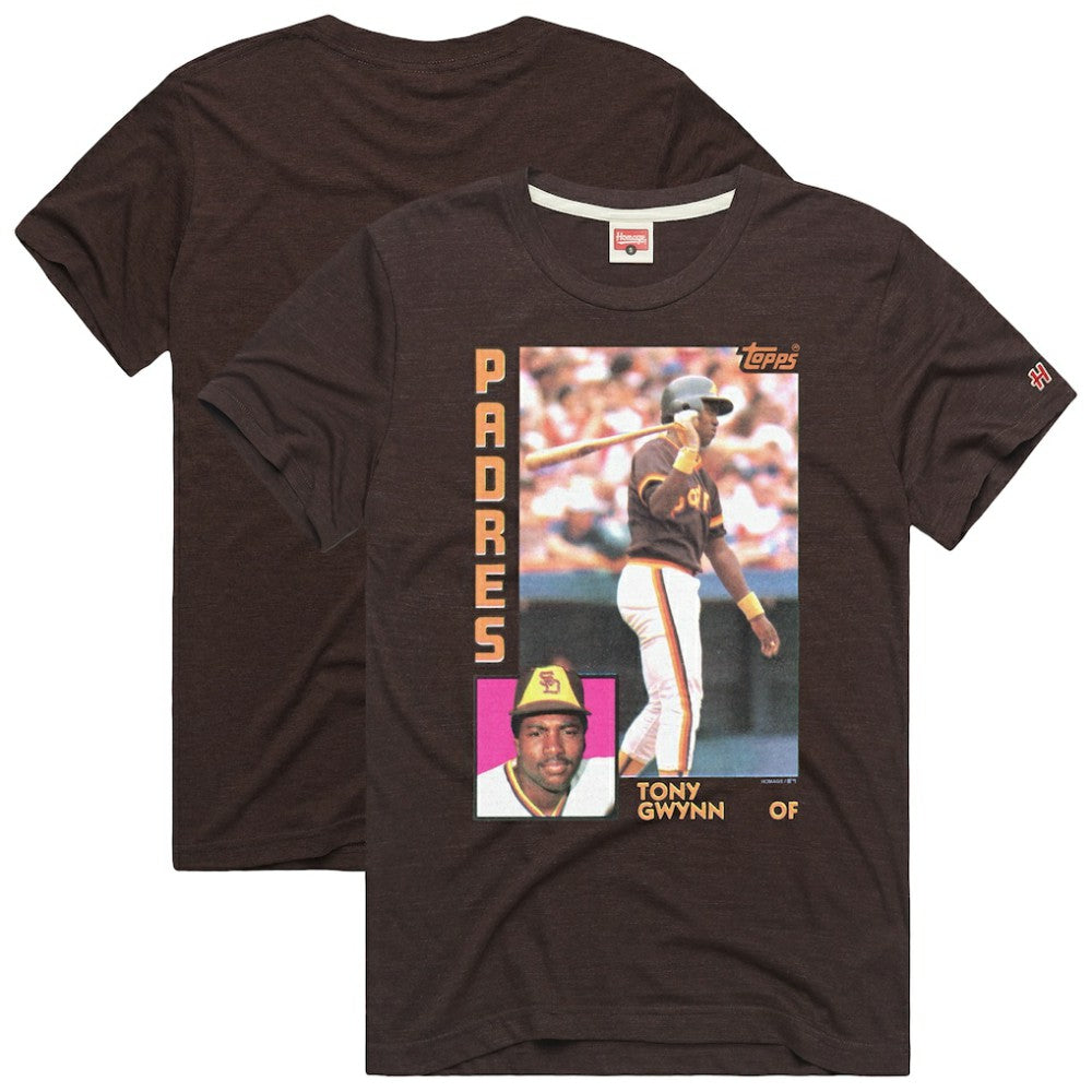 Tony Gwynn San Diego Padres Homage 1984 Topps Baseball Card Player T-Shirt - MLB T-shirts