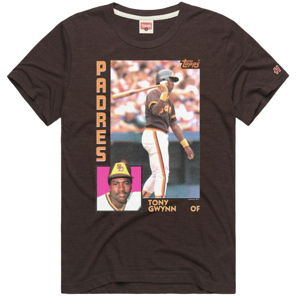 Tony Gwynn San Diego Padres Homage 1984 Topps Baseball Card Player T-Shirt - MLB T-shirts