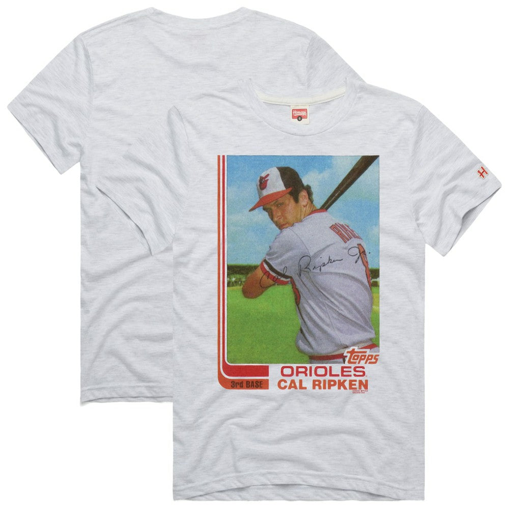 Cal Ripken Jr. Baltimore Orioles Homage 1982 Topps Baseball Card Player T-Shirt - MLB T-shirts