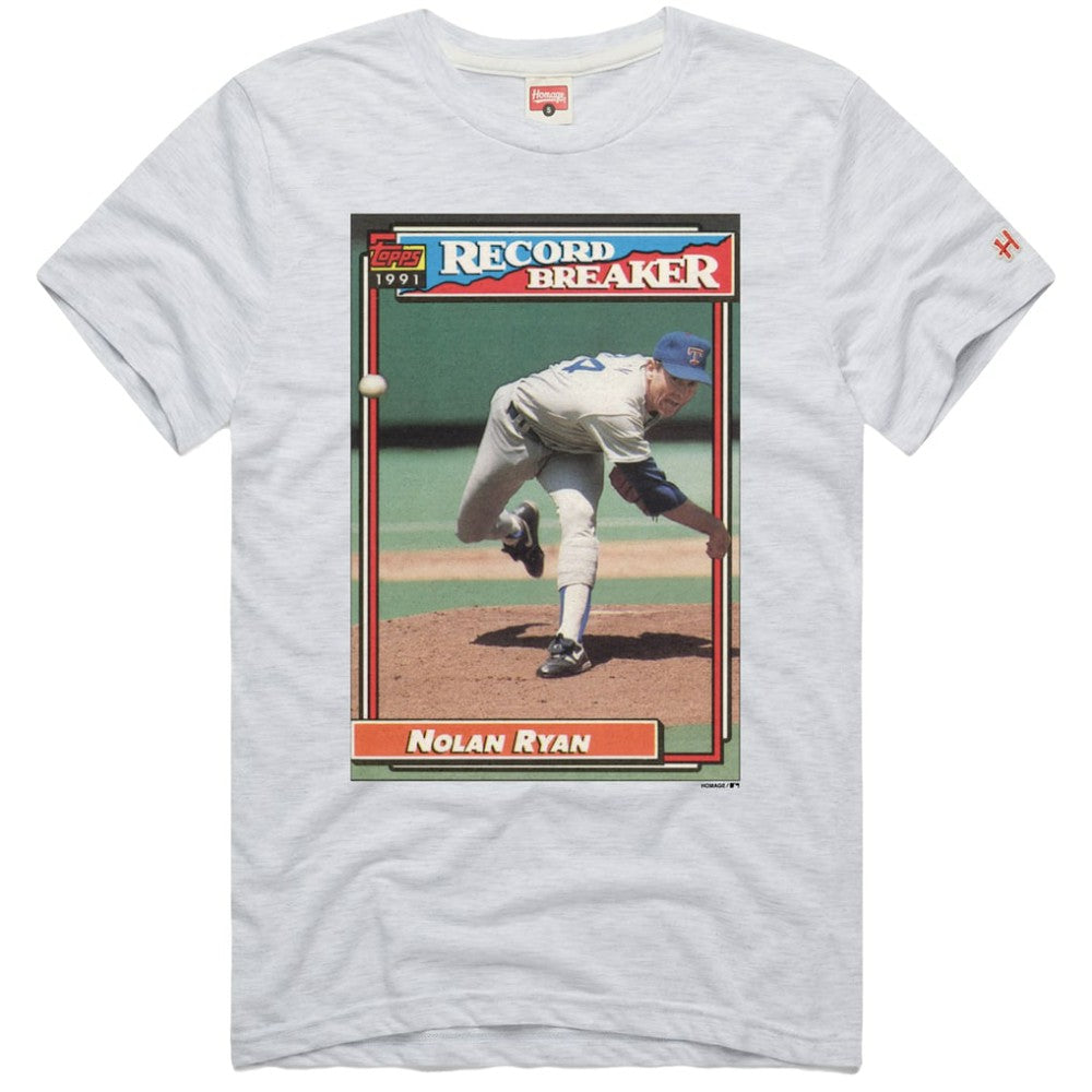 Nolan Ryan Texas Rangers Homage 1991 Topps Baseball Card Player T-Shirt - MLB T-shirts
