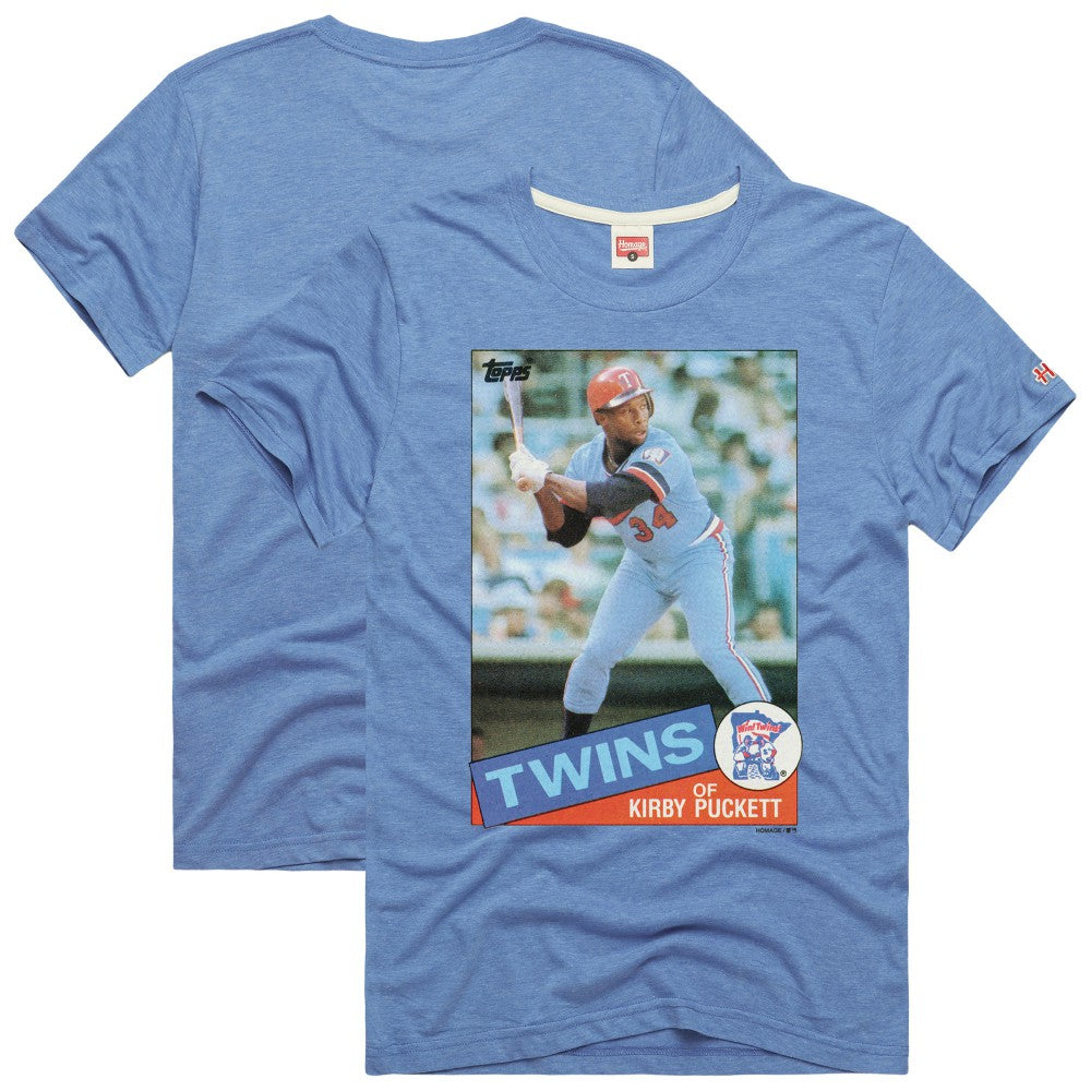 Kirby Puckett Minnesota Twins Homage 1985 Topps Baseball Card Player Tri-Blend T-Shirt - MLB T-shirts