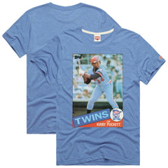 Kirby Puckett Minnesota Twins Homage 1985 Topps Baseball Card Player Tri-Blend T-Shirt - MLB T-shirts