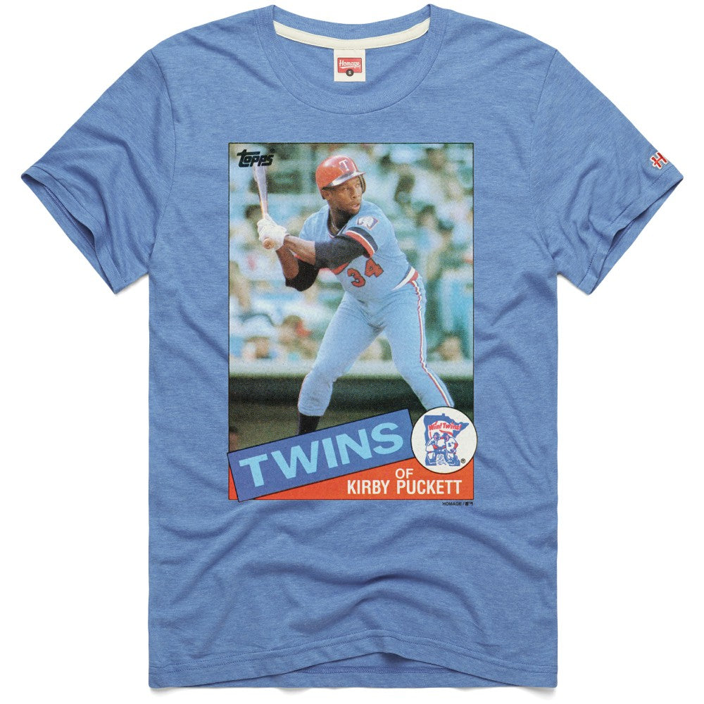 Kirby Puckett Minnesota Twins Homage 1985 Topps Baseball Card Player Tri-Blend T-Shirt - MLB T-shirts