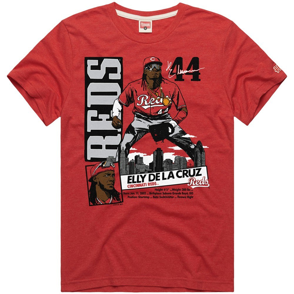 Elly De La Cruz Cincinnati Reds Homage Graphic Player Tri-Blend T-Shirt - MLB T-shirts