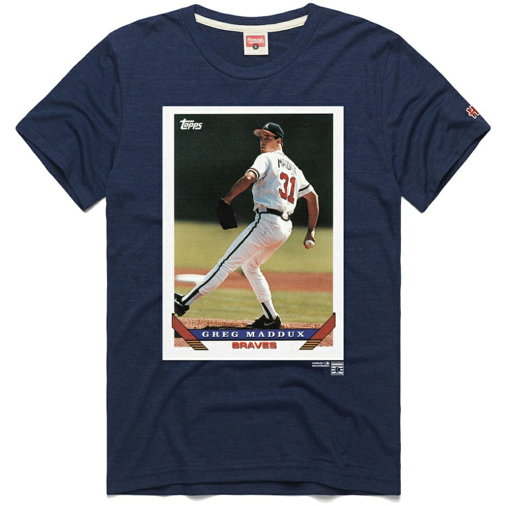 Greg Maddux Atlanta Braves Homage 1993 Topps Baseball Card Player T-Shirt - MLB T-shirts