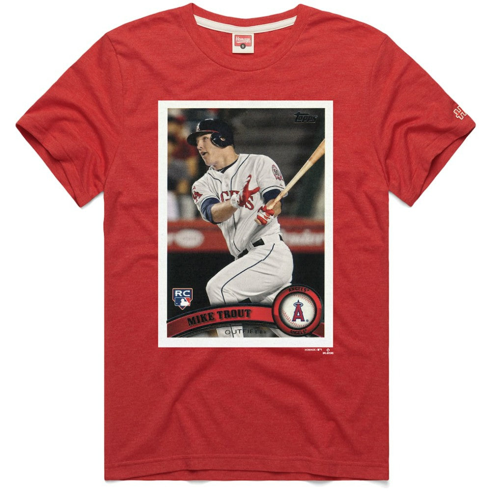 Mike Trout Los Angeles Angels Homage 2011 Topps Baseball Card Player T-Shirt - MLB T-shirts