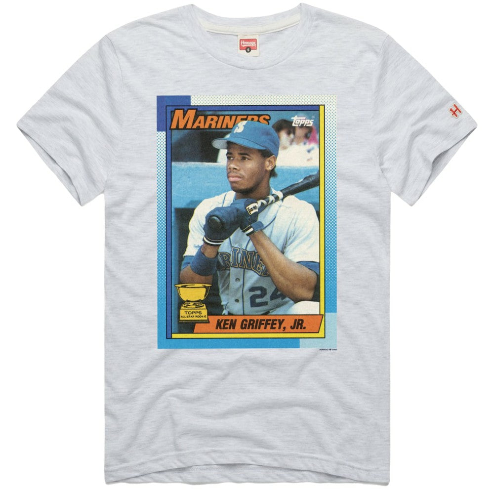 Ken Griffey Jr. Seattle Mariners Homage 1990 Topps Baseball Card Player T-Shirt - MLB T-shirts
