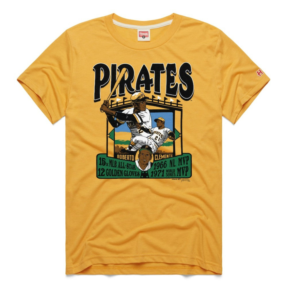 Roberto Clemente Pittsburgh Pirates Homage Graphic Player Tri-Blend T-Shirt - MLB T-shirts
