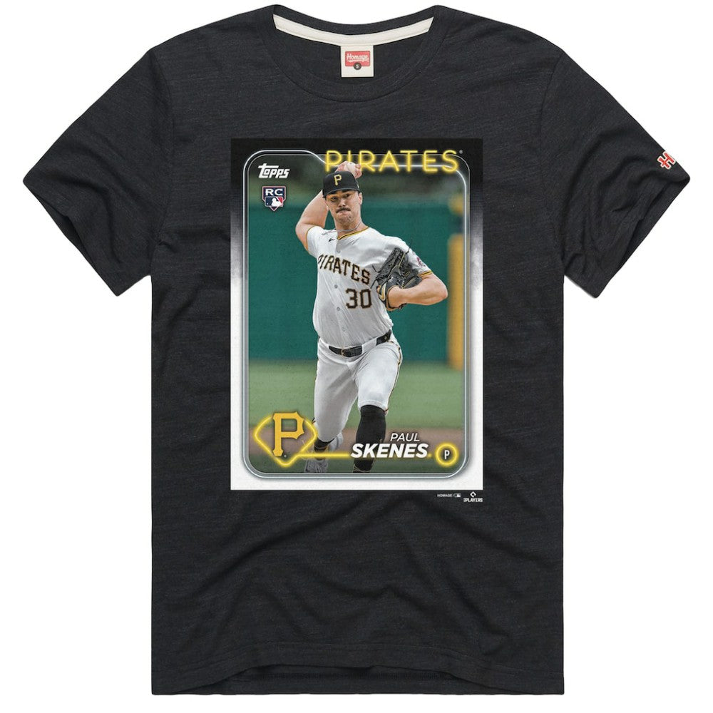Paul Skenes Pittsburgh Pirates Homage 2024 Topps Baseball Card Player Tri-Blend T-Shirt - MLB T-shirts