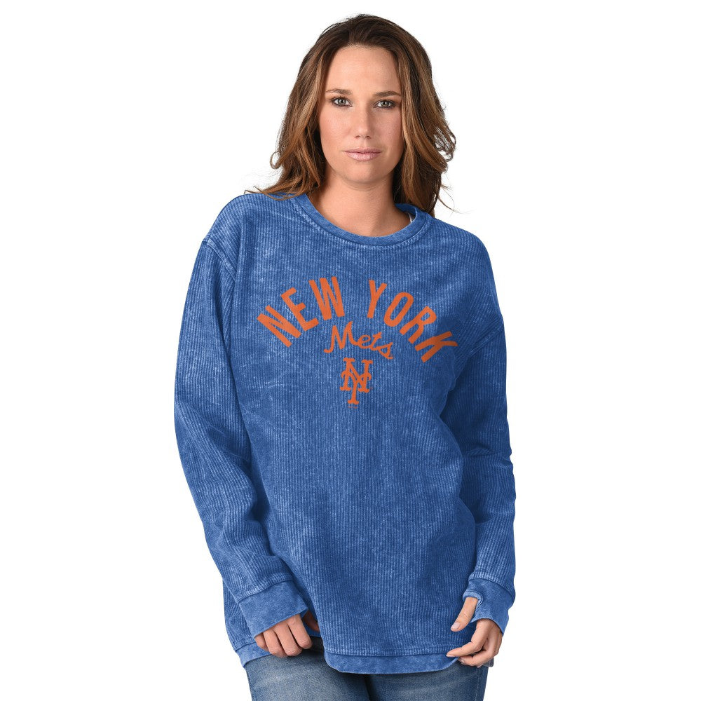 New York Mets G-III 4Her by Carl Banks Women's Comfy Cord Pullover Sweatshirt - MLB Pullover