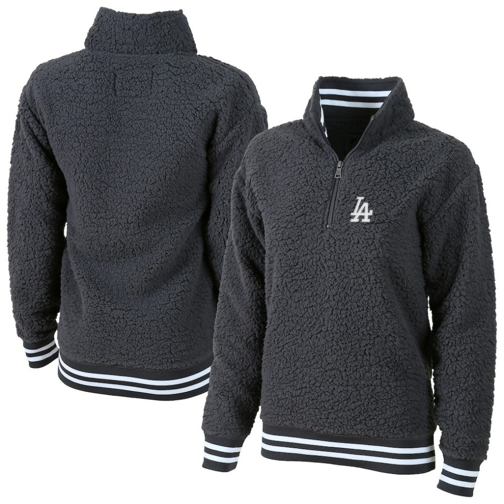 Los Angeles Dodgers G-III 4Her by Carl Banks Women's Play Action Sherpa Fleece Quarter-Zip Jacket - MLB Jackets